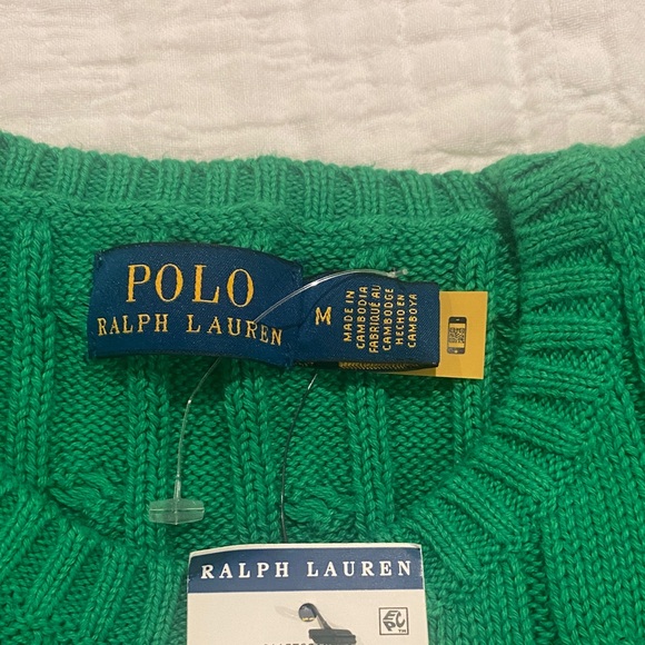 Polo by Ralph Lauren womens Vibrant Green Crewneck Sweater - Picture 7 of 7